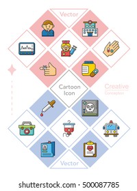 icon set hospital vector