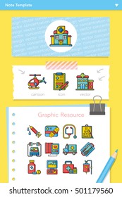 icon set hospital vector