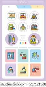 icon set hospital vector