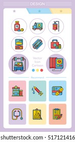 icon set hospital vector