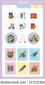 icon set hospital vector