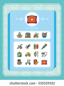 icon set hospital vector