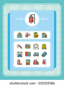icon set hospital vector
