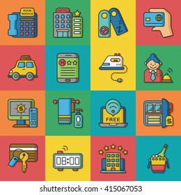 icon set hotel vector