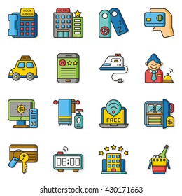 icon set hotel vector