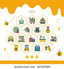icon set hotel vector