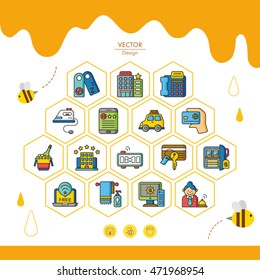 icon set hotel vector
