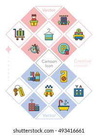 icon set hotel vector