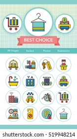 icon set hotel vector