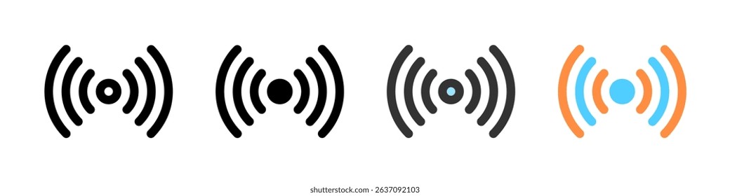 Icon set for hotspot. Ideal for network apps or connectivity settings.