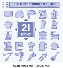 Icon Set Household - Two Tone Style - Simple illustration,Editable stroke,Design template vector, Good for prints, posters, advertisements, announcements, info graphics, etc.