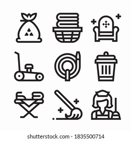 Icon Set Housekeeping for different seasons Line