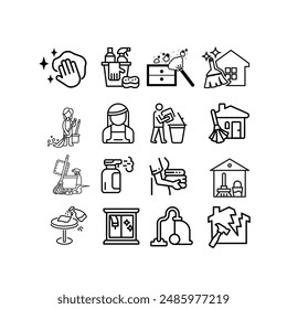 Icon set Housework illustration vector