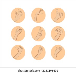 Icono Set Human hand Pose Miscelos 