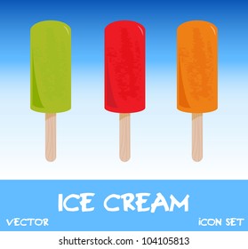 Icon set of ice cream, vector illustration