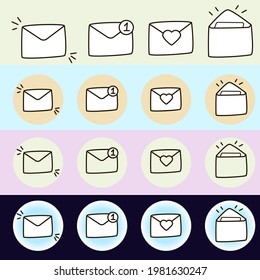 conjunto de iconos mensaje de correo nuevo enviar correo electrónico
