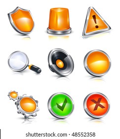 Icon Set, icons from protection system, vector
