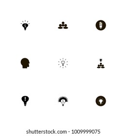 icon set Idea with electricity, warrning, attention and illumination