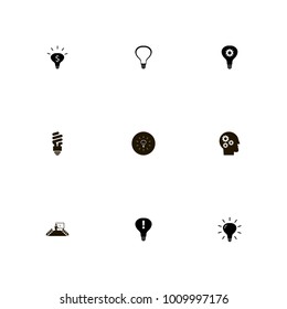 icon set Idea with head, gear, group and best idea