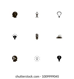 icon set Idea with illumination, group, electricity and light