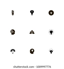 icon set Idea with light, black, hot idea and gears