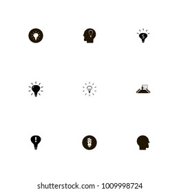 icon set Idea with lighting, light, warrning and attention