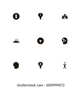 icon set Idea with money idea, illumination, details and attention