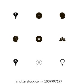 icon set Idea with money idea, lamp, group and light