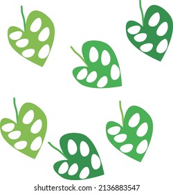 Icono conjunto de ilustración de la hoja del verde fresco