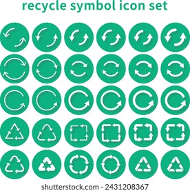 Icon set of images of recycling, cycle