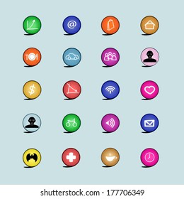 icon set include business communication people and media icon 