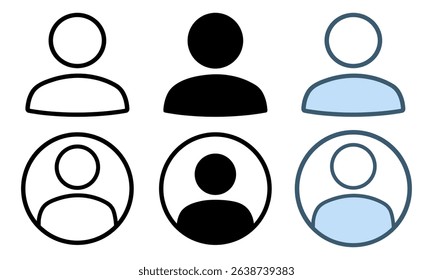 Icon set includes user, person, group, and team icons in a simple linear and solid style.