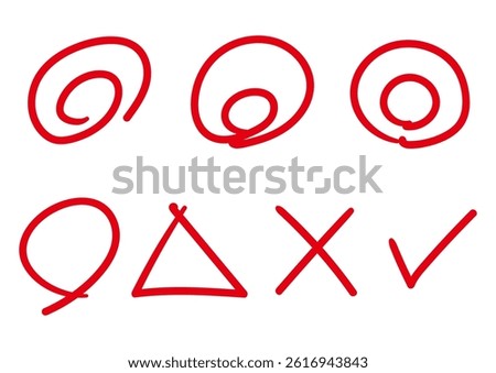 Icon set including double circles, circles, triangles, cross, etc., vector illustration