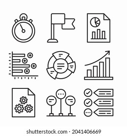 Icon Set Infographic for different seasons Line