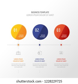 Icon Set and Infographics. Decorative Flags. Color vector time axis. Template with hexagons.
