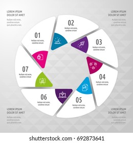 Icon Set and Infographics. Decorative Flags. Color vector time axis. Template with hexagons.