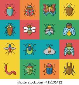 Icon Set Insect Vector