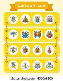 icon set insect vector