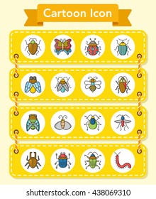 icon set insect vector
