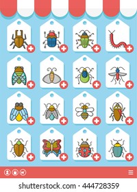 icon set insect vector