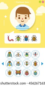 icon set insect vector