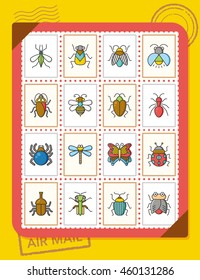 icon set insect vector