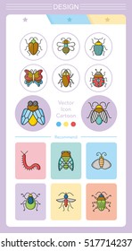 icon set insect vector