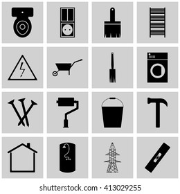 Icon set instrument. Vector logo. Repair concept.