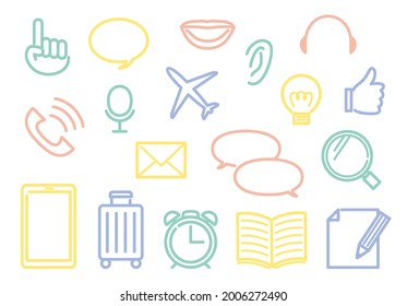 icon set of international communication