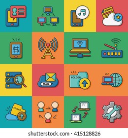 icon set internet  vector