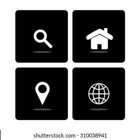 Icon set isolated on black