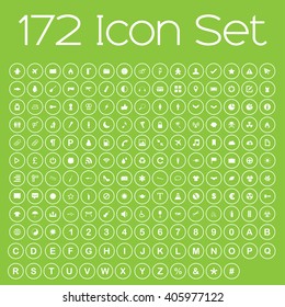 An Icon Set Isolated on Green Background