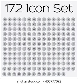 An Icon Set Isolated on Grey Background