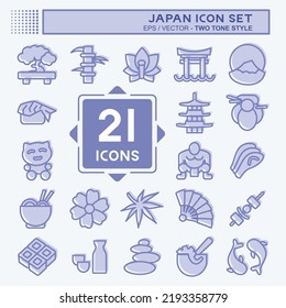 Icon Set Japan. suitable for Japanese symbol. two tone style. simple design editable. design template vector. simple illustration